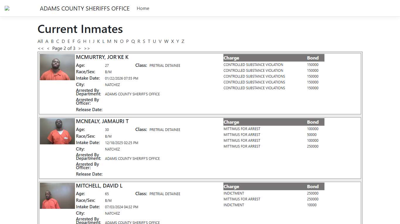 Inmates - ISOMS Portal